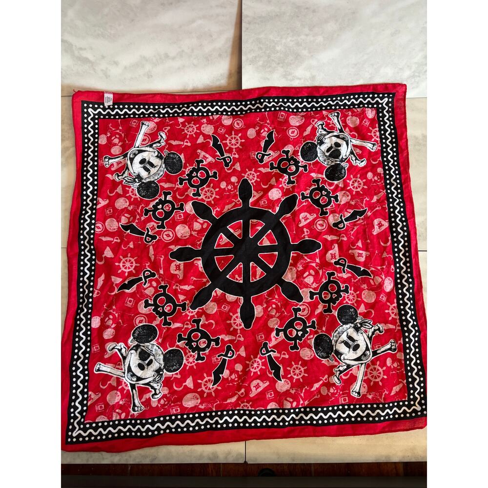 Walt Disney  CRUISE LINE PIRATE NIGHT Red SCARF/Bandana -STYLE 2024